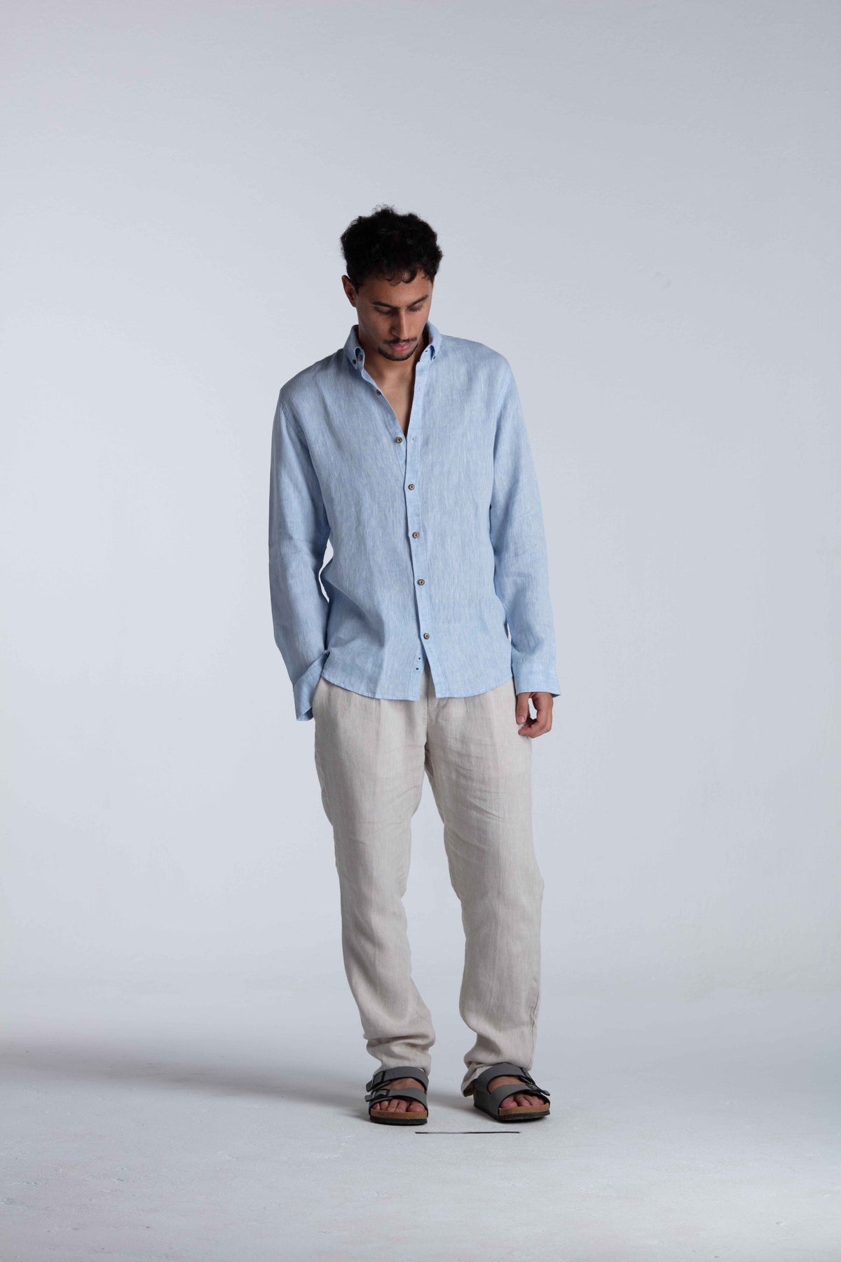 Azure Wadi Full-Neck Chemise