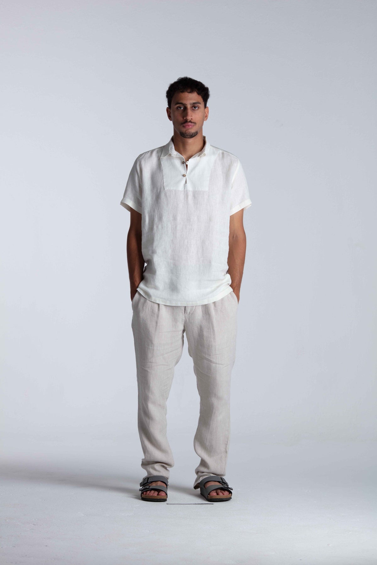 Alpine Cloud Full-Neck Chemise — front studio view